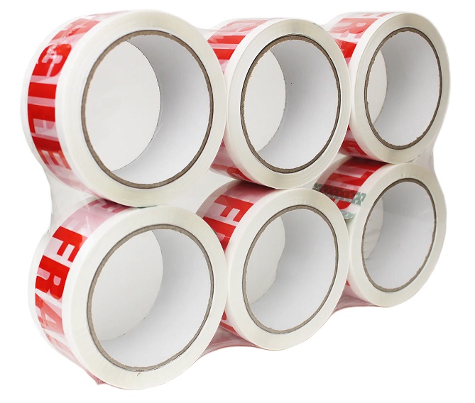 Fragile - Polypropylene Printed Tape 48mm x 66 Metres - 6x Rolls per Pack